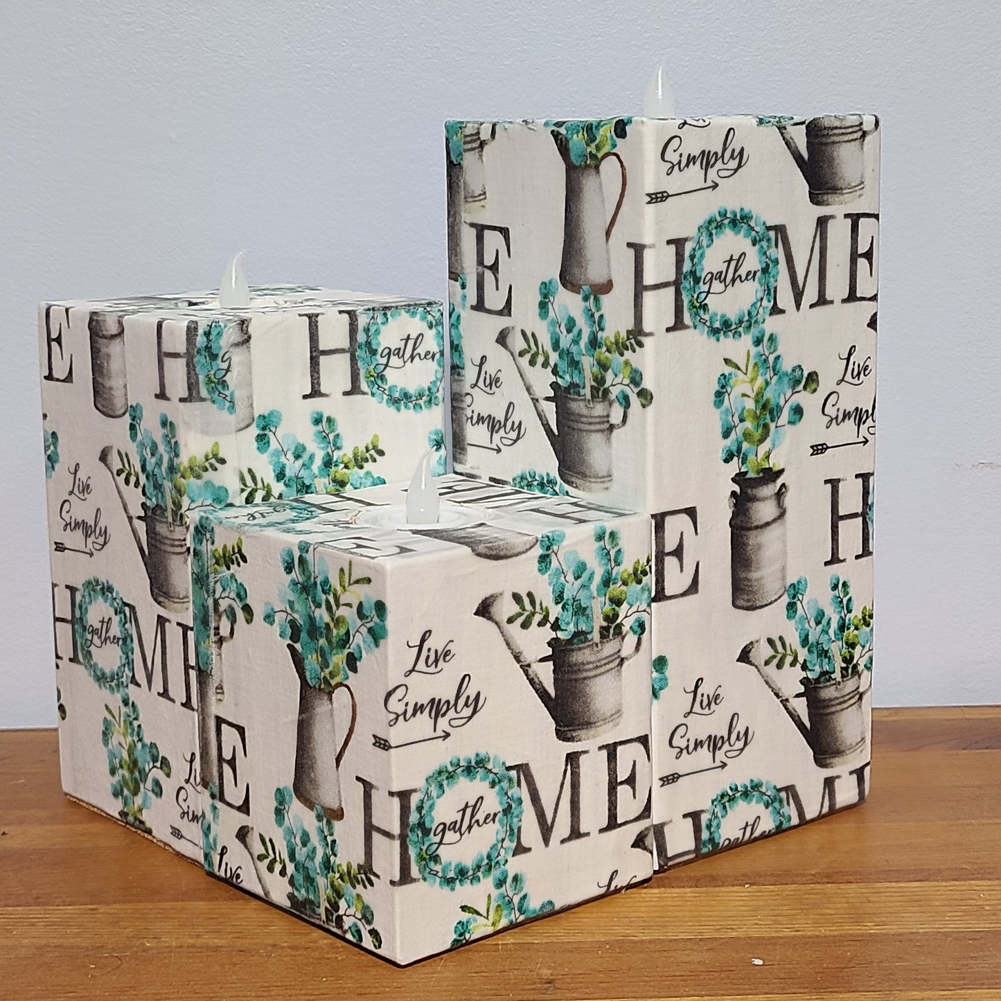 "Home" LED Candle Holder Post
