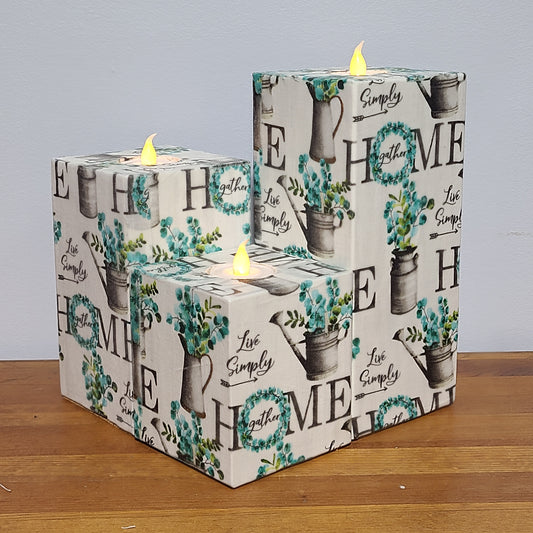 "Home" LED Candle Holder Post