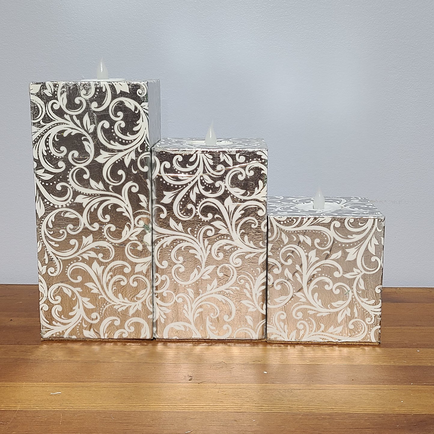 "Silver" LED Candle Holder Post