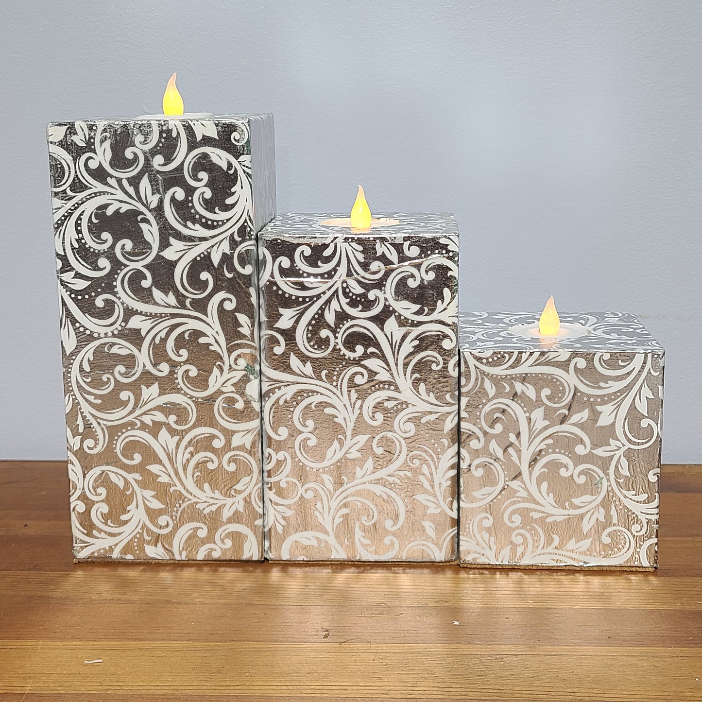 "Silver" LED Candle Holder Post