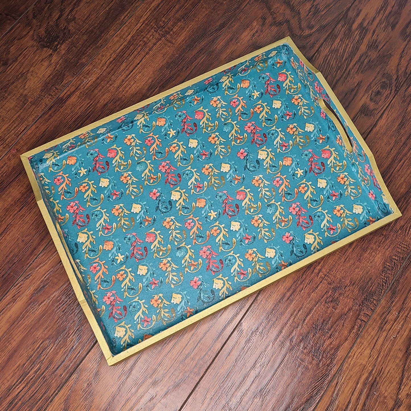 Flowers in Gold tray