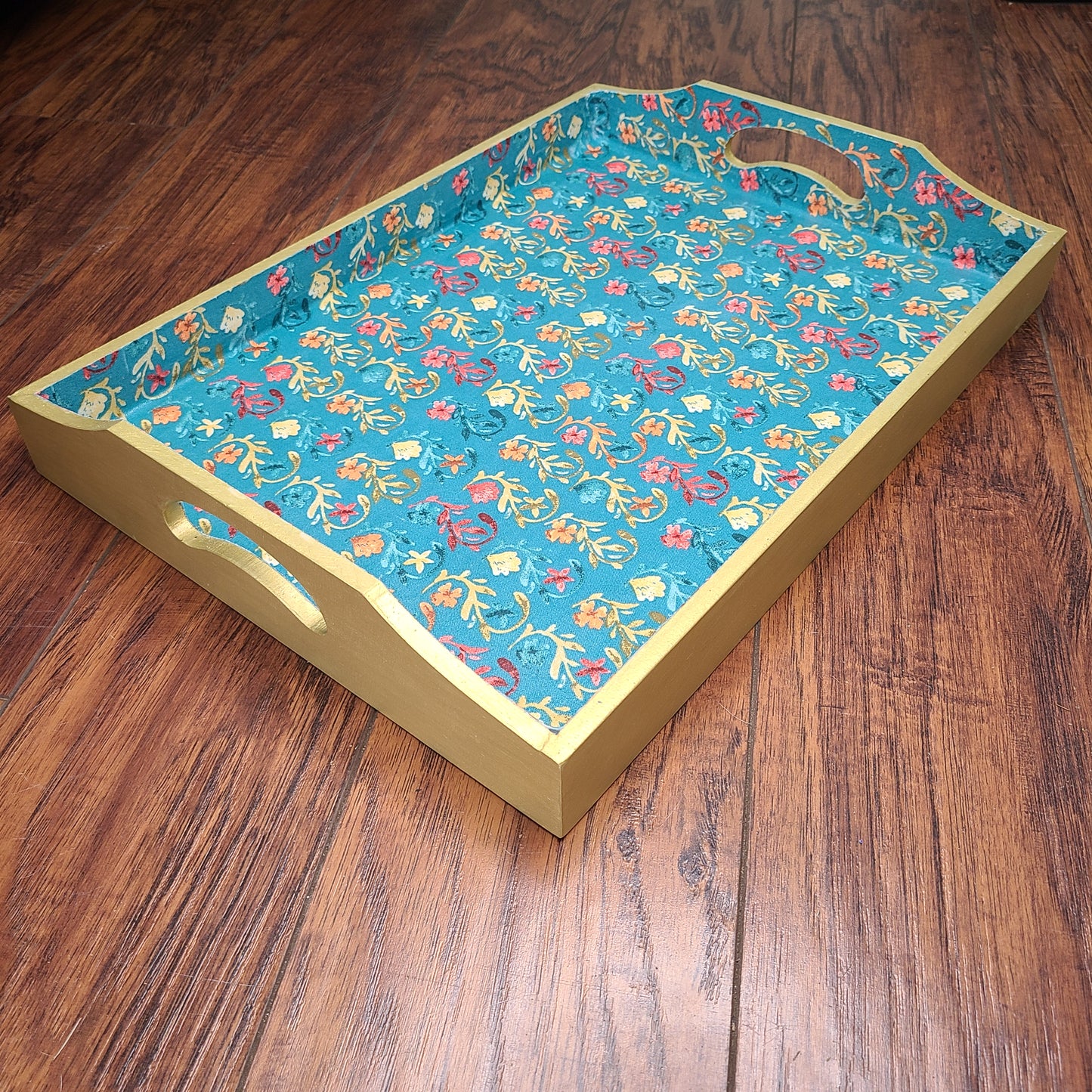 Flowers in Gold tray