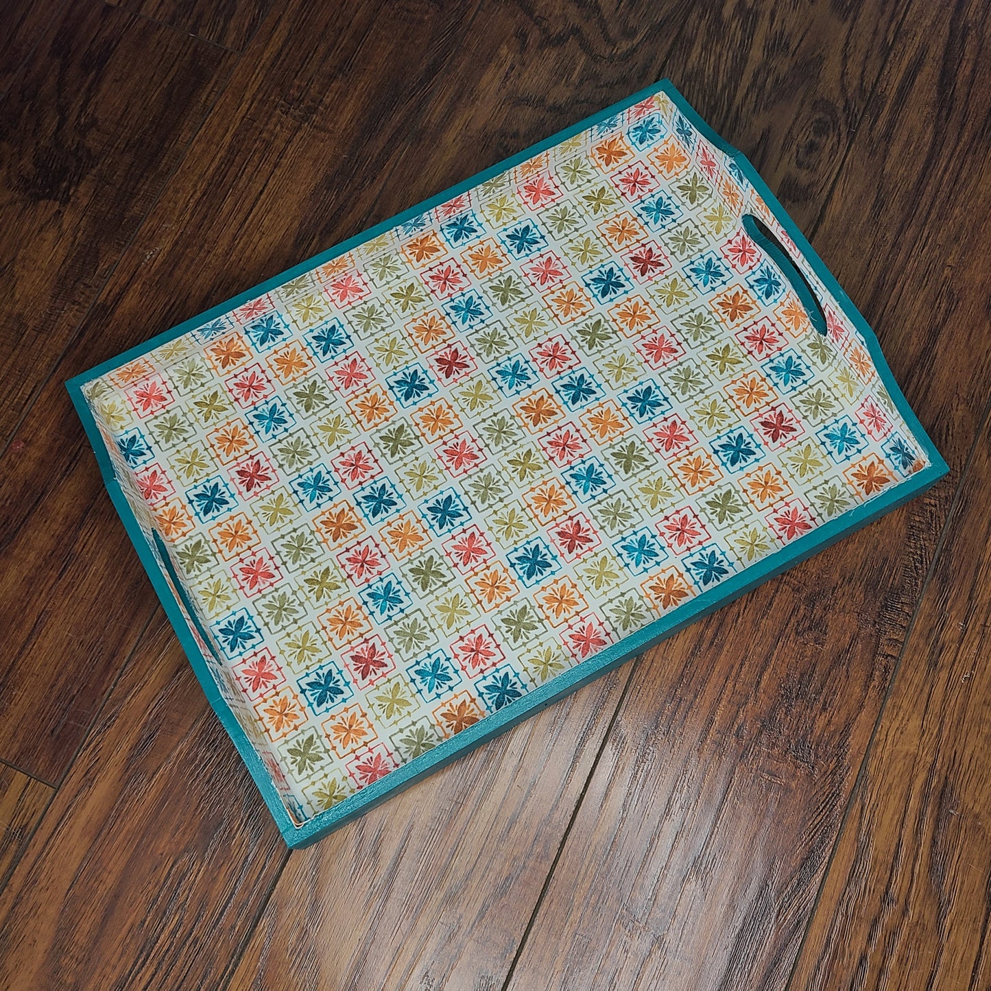 Floral Squares tray