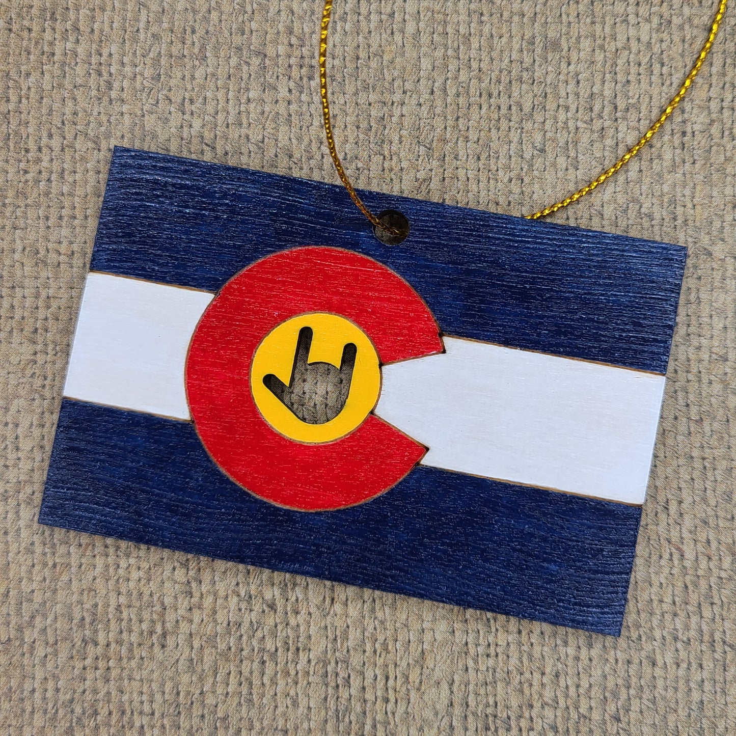 "I Love You Colorado Flag" ornament