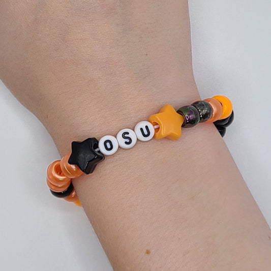 Oklahoma State University Pony Bead Bracelet