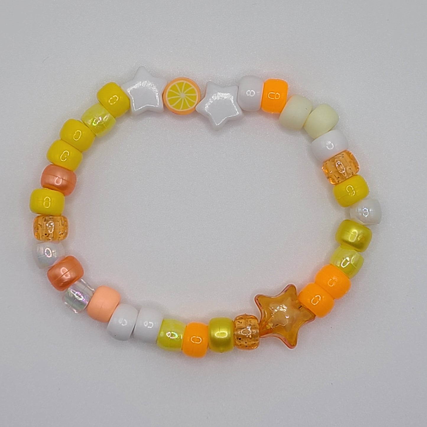 Orange Pony Bead Bracelet