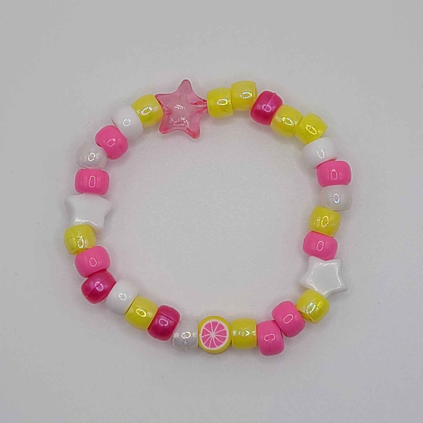 Grapefruit Pony Bead Bracelet