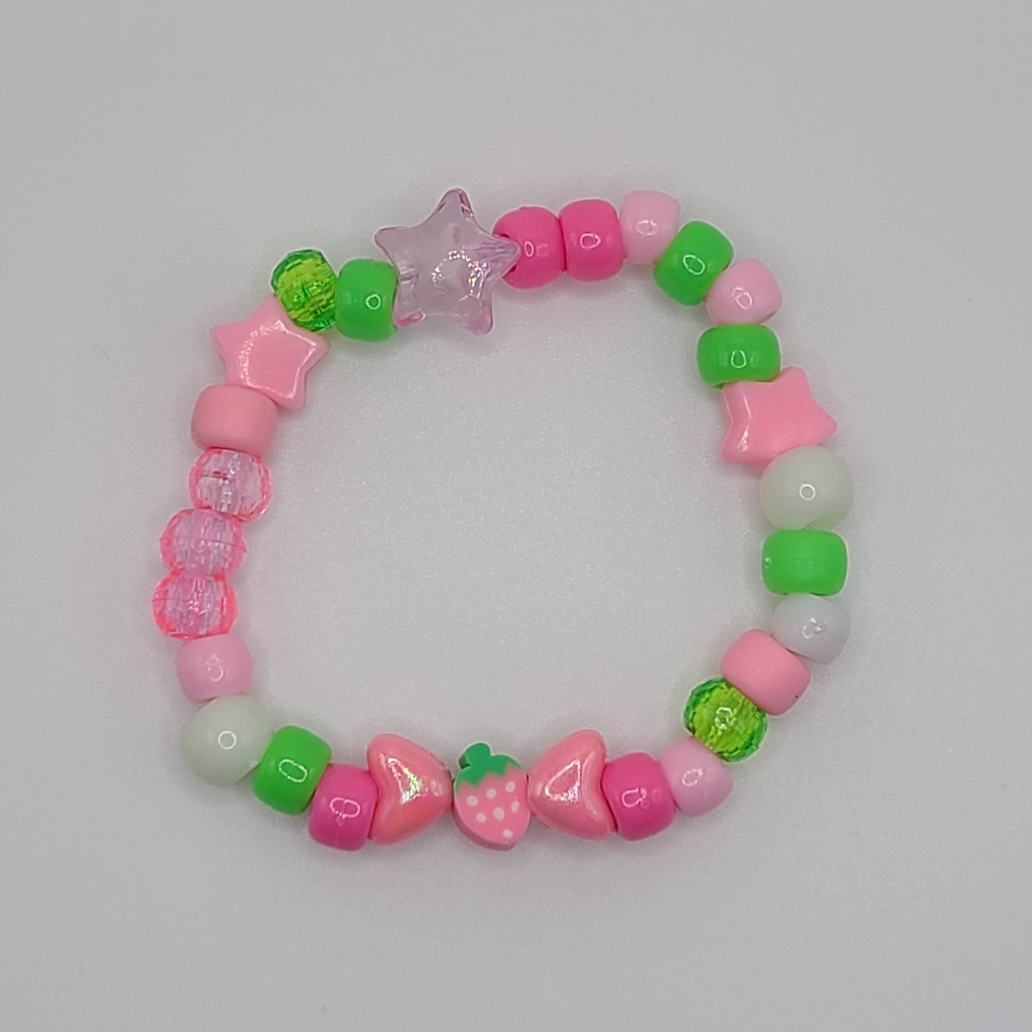 Strawberry Pony Bead Bracelet