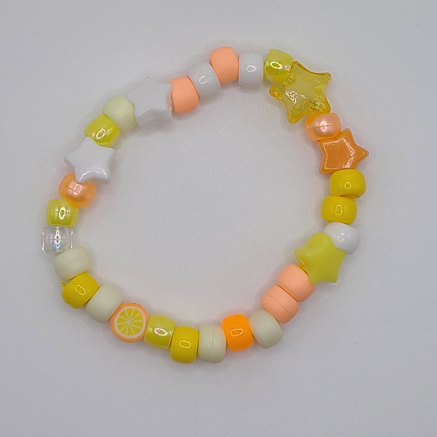 Orange Pony Bead Bracelet
