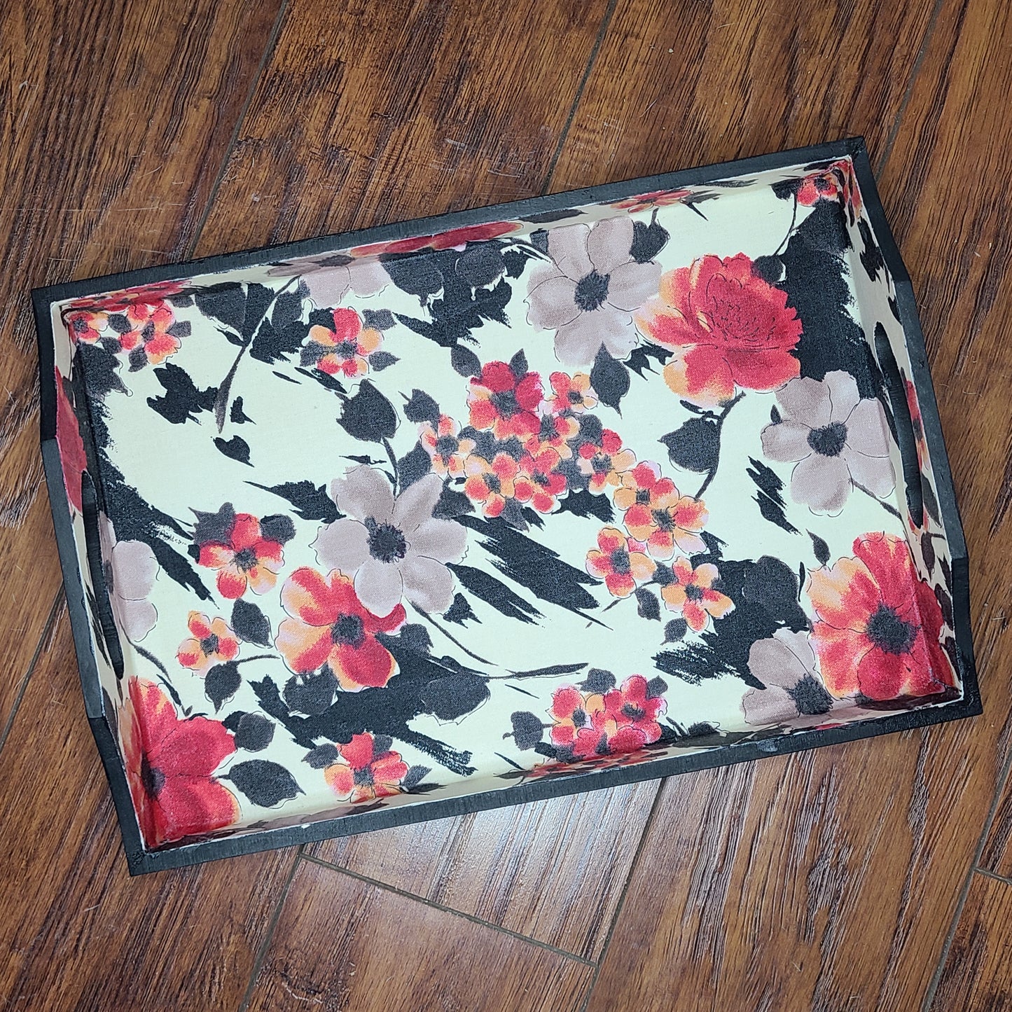 "Asian Flowers" wood tray