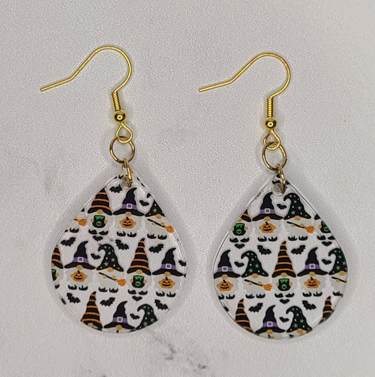 "Halloween Gnomes" teardrop earrings
