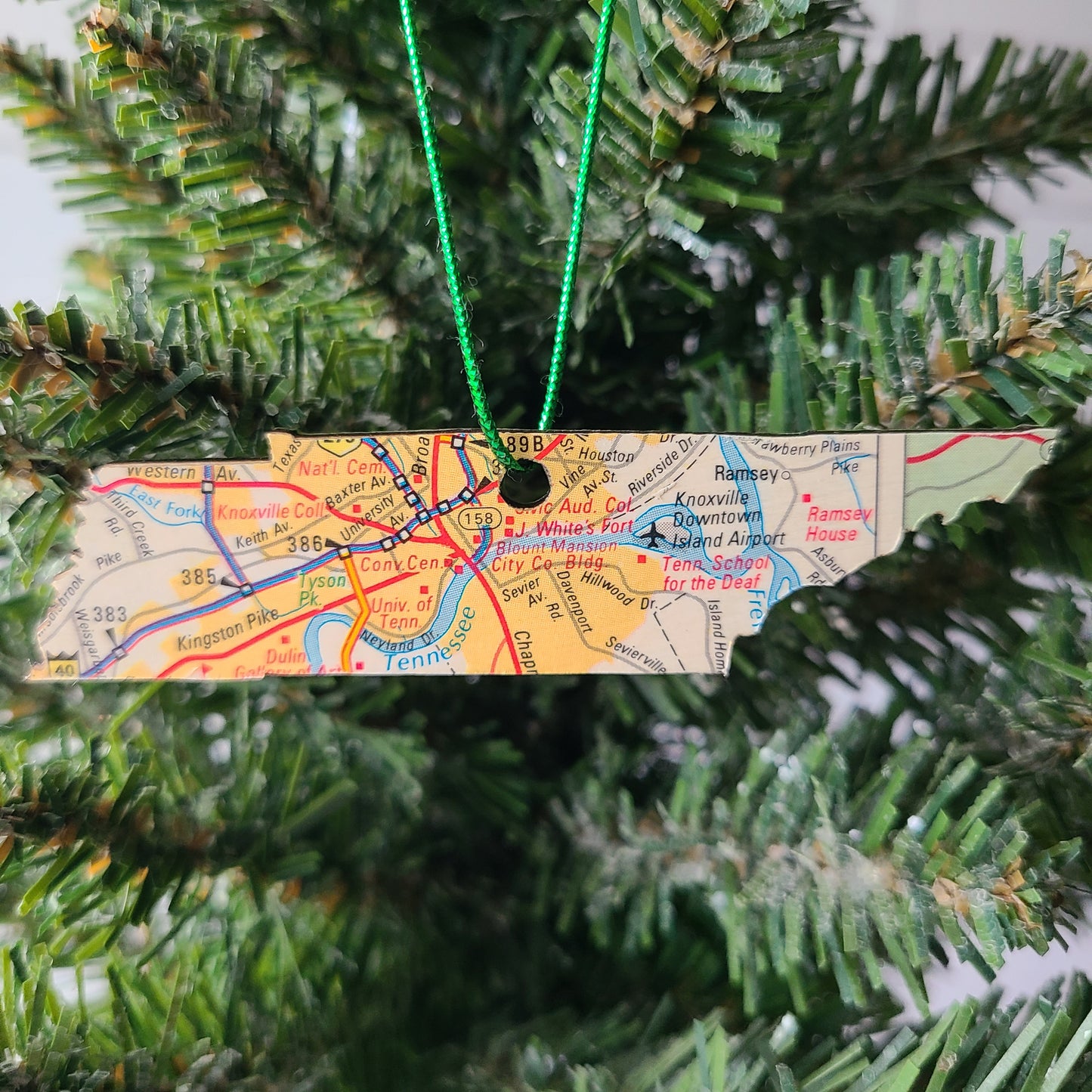 TENNESSEE - "Tennessee School for the Deaf in Knoxville" Map Ornament