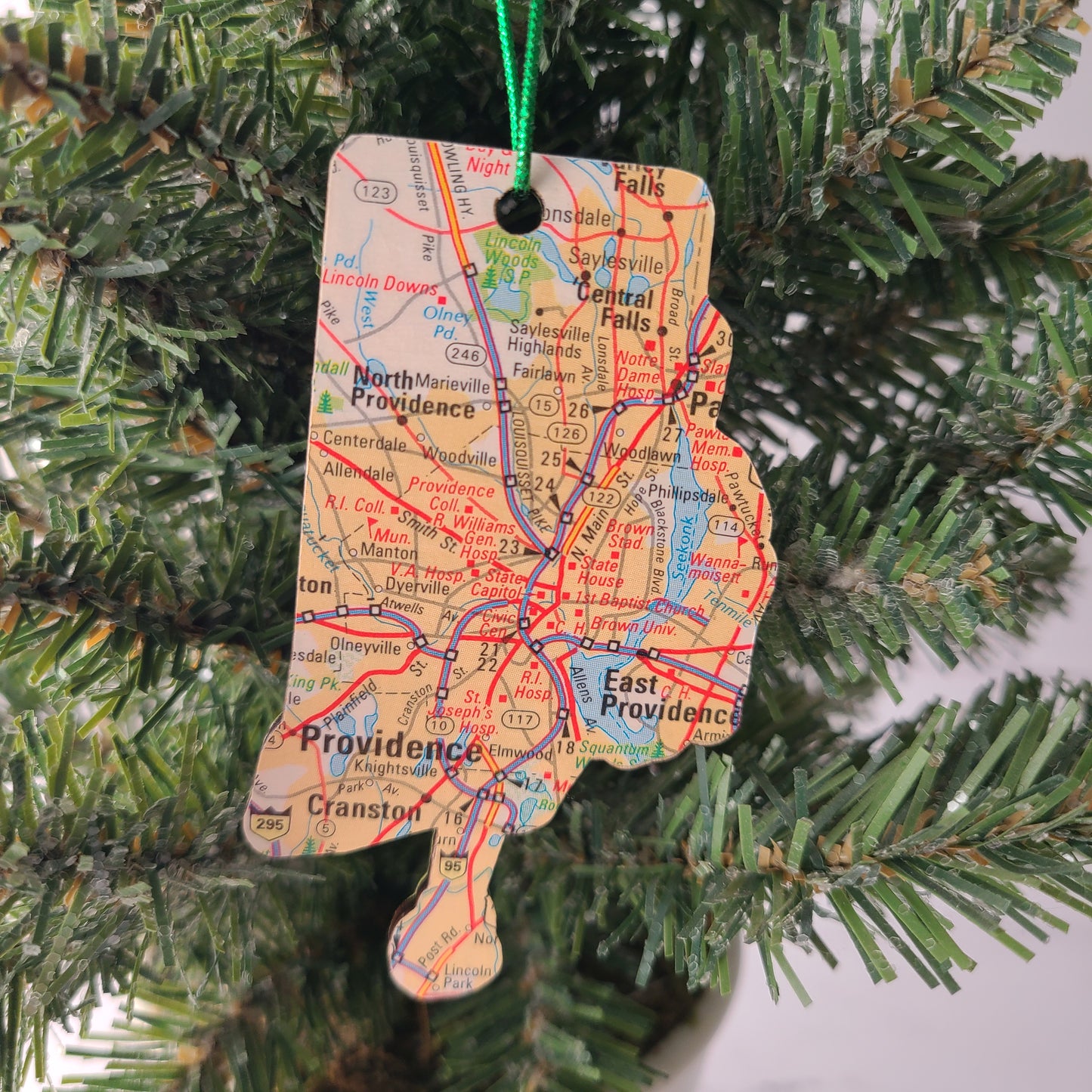 RHODE ISLAND - "Rhode Island School for the Deaf in Providence" Map Ornament
