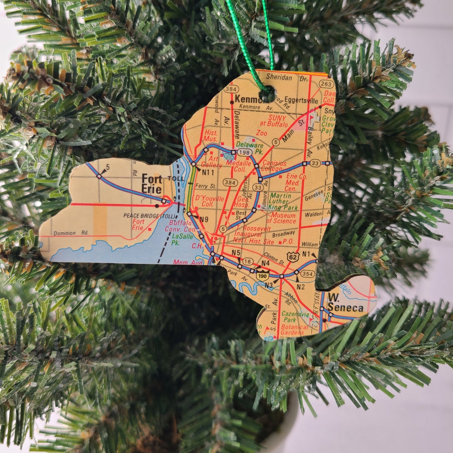 NEW YORK - "St. Mary's School for the Deaf in Buffalo" Map Ornament