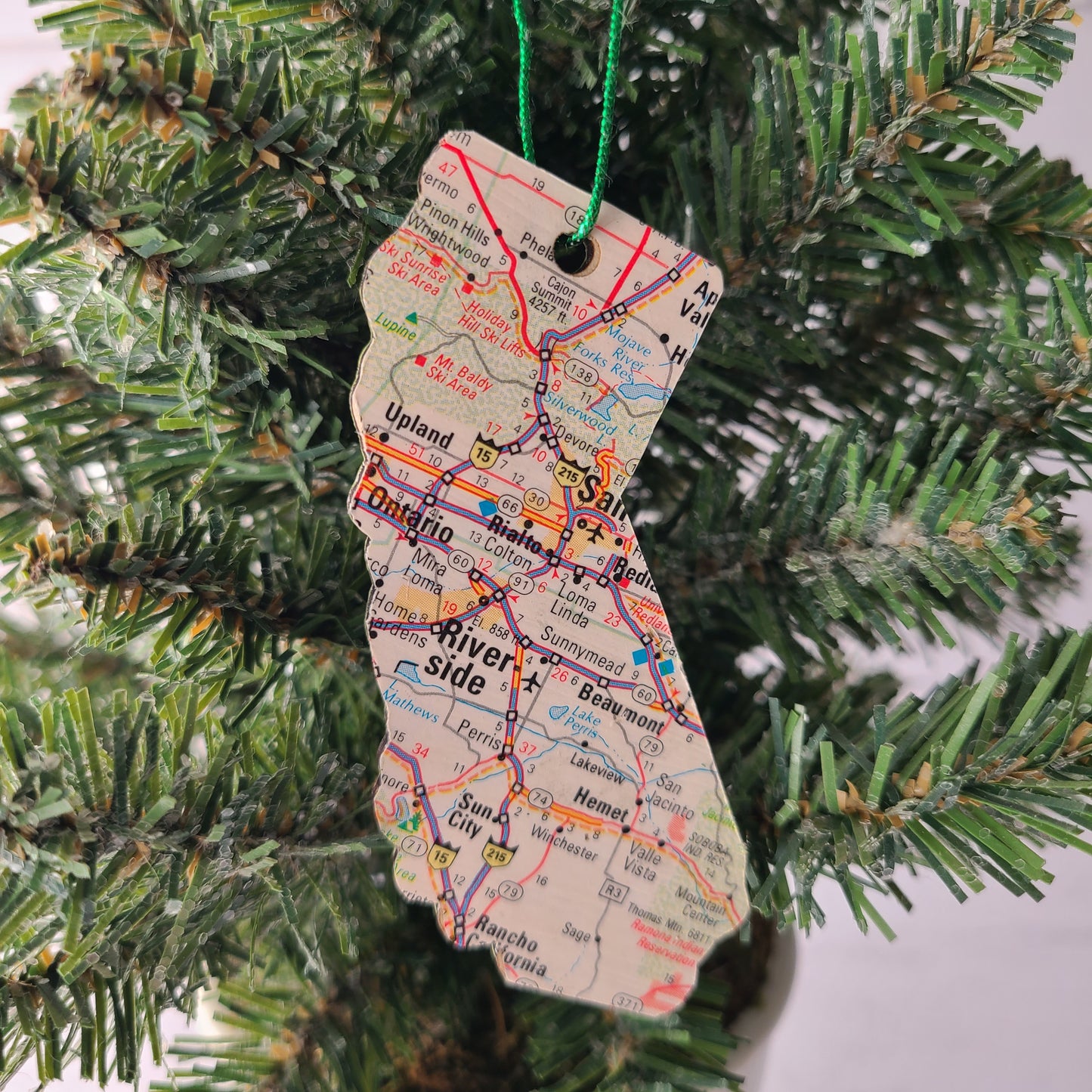 CALIFORNIA - "California School for the Deaf in Riverside" Map Ornament