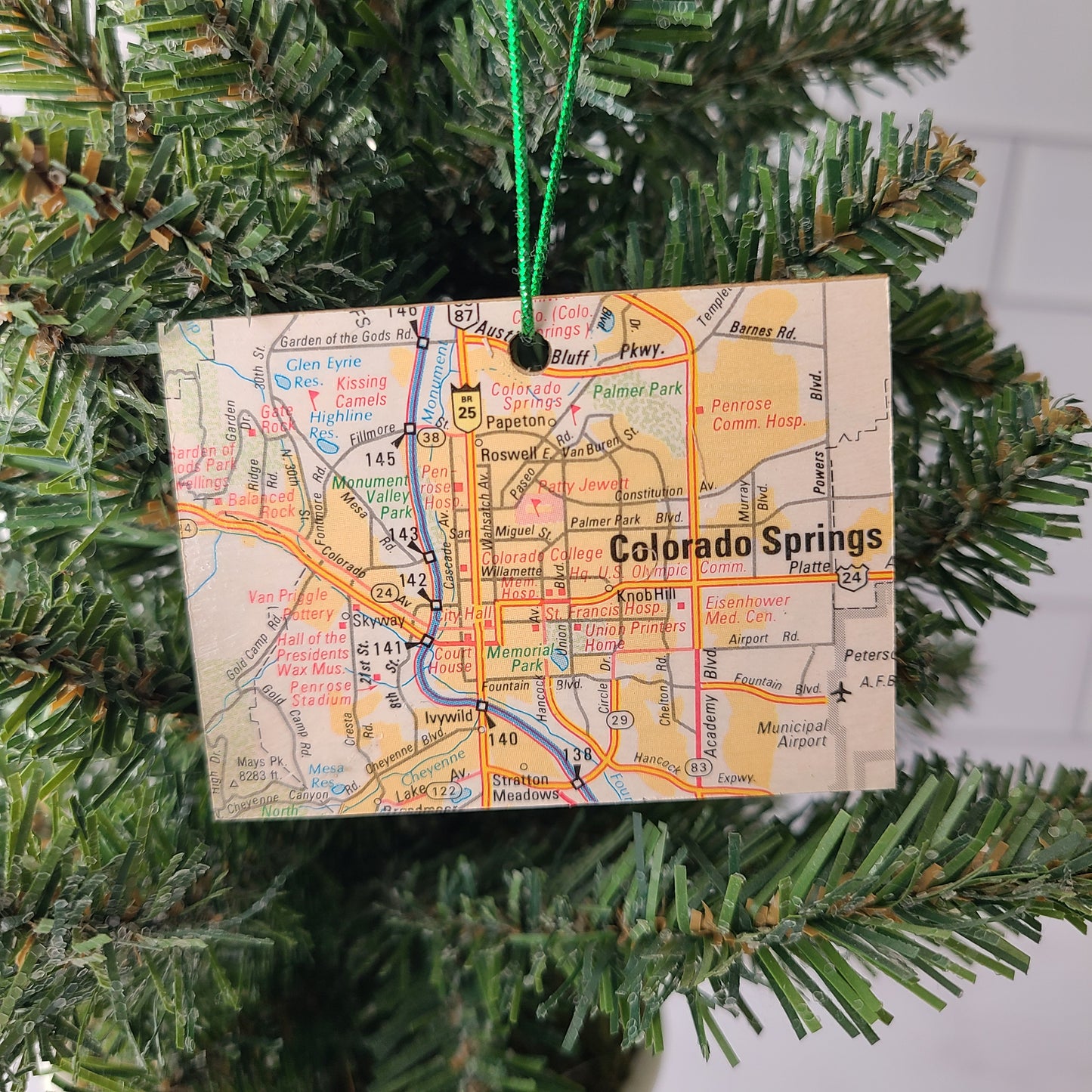 COLORADO - "Colorado School for the Deaf and the Blind in Colorado Springs" Map Ornament