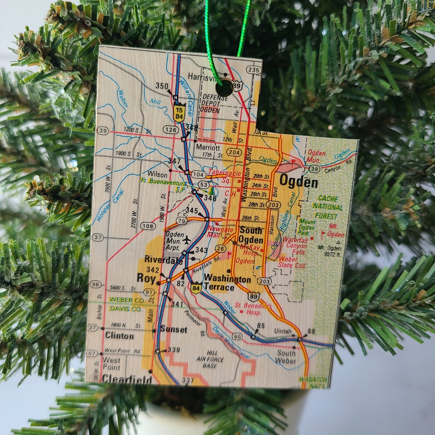 UTAH - "Kenneth Burdett School of the Deaf in Ogden" Map Ornament