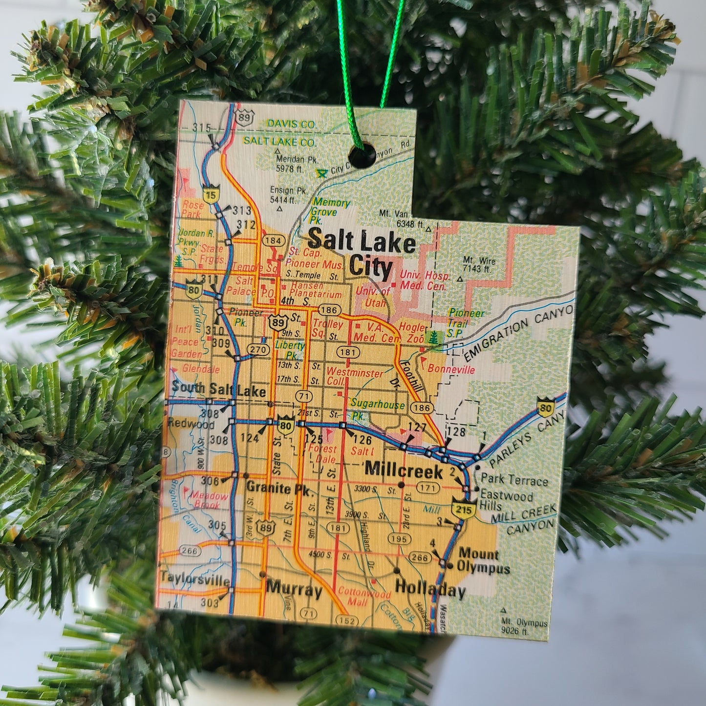 UTAH - "Jean Massieu School of the Deaf in Salt Lake City" Map Ornament