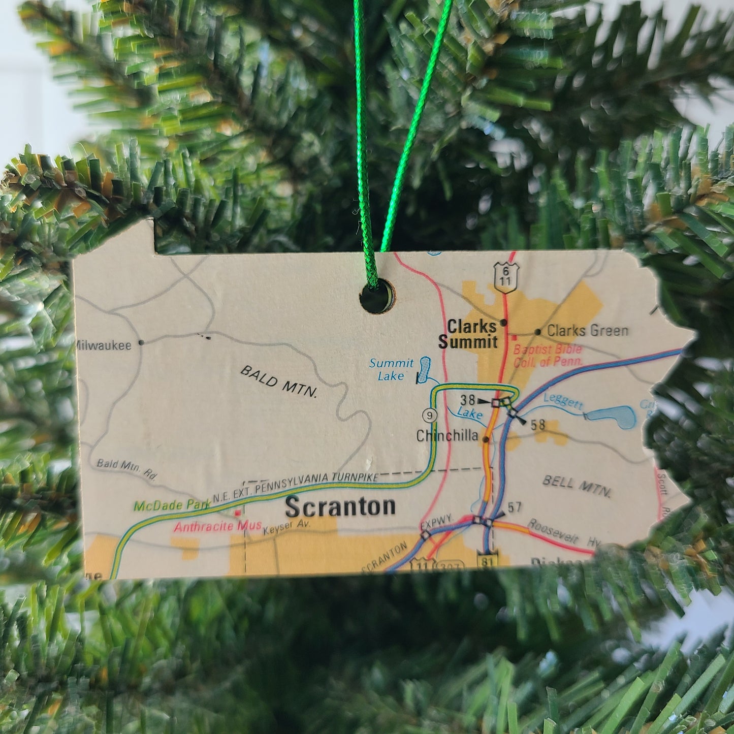 PENNSYLVANIA - "Scranton School for Deaf and Hard-of-Hearing Children in Clarks Summit" Map Ornament