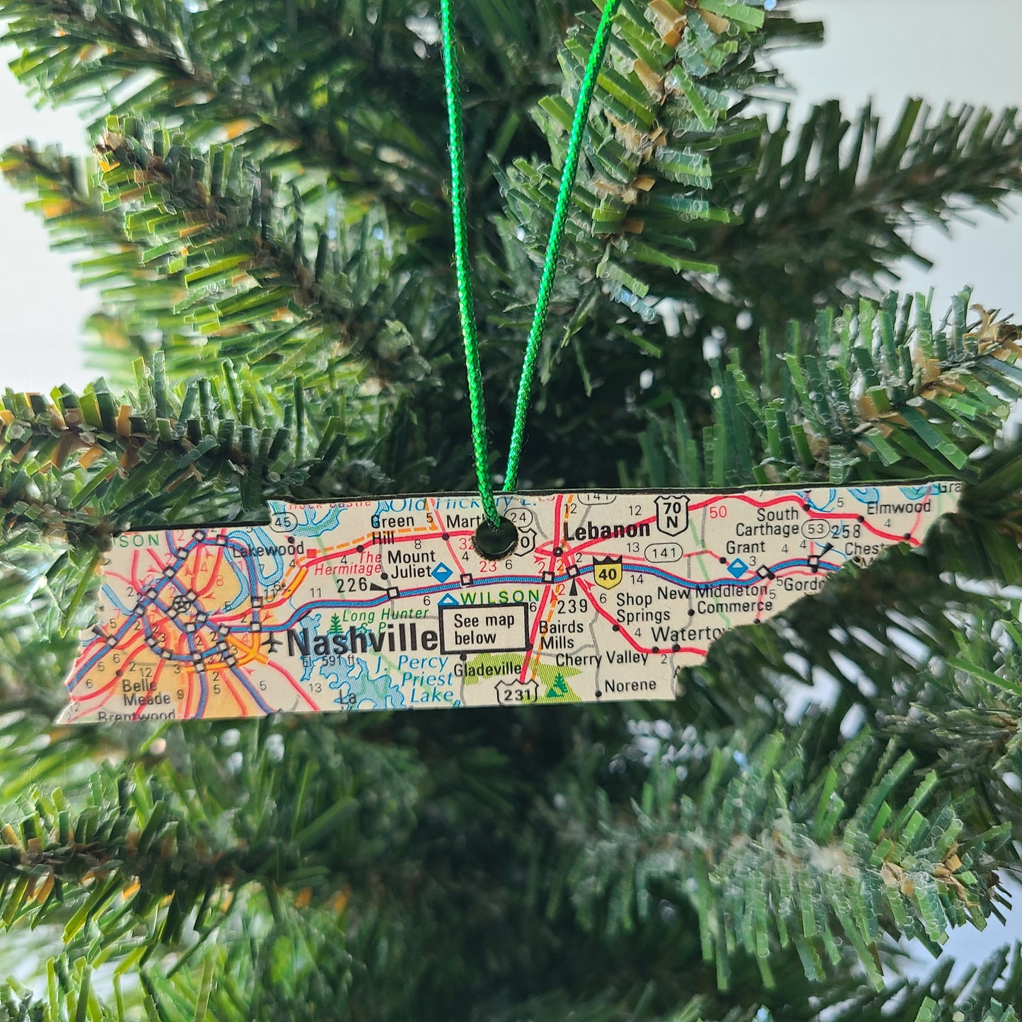 TENNESSEE - "Tennessee School for the Deaf, Nashville in Nashville" Map Ornament