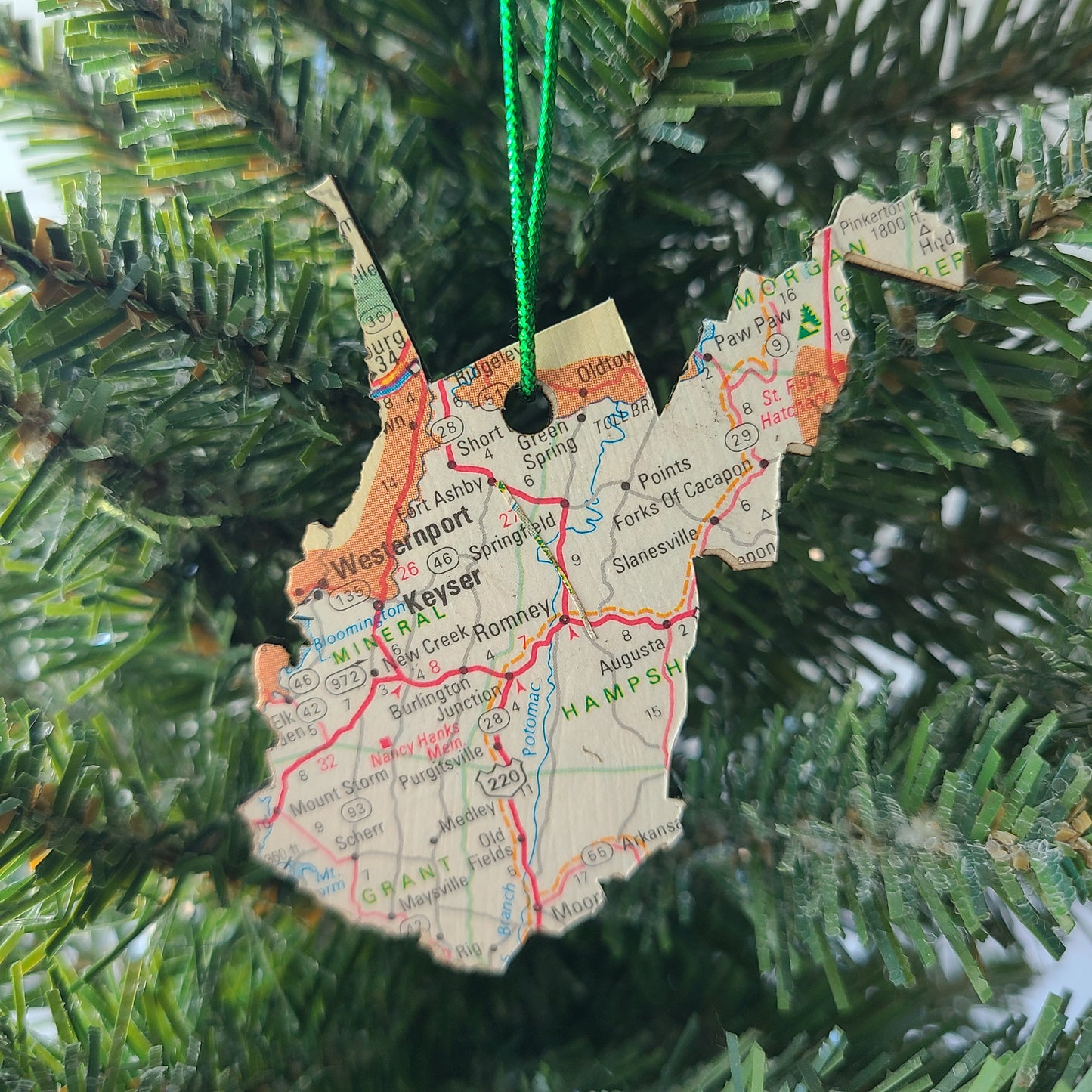 WEST VIRGINIA - "West Virginia Schools for the Deaf and the Blind in Romney" Map Ornament