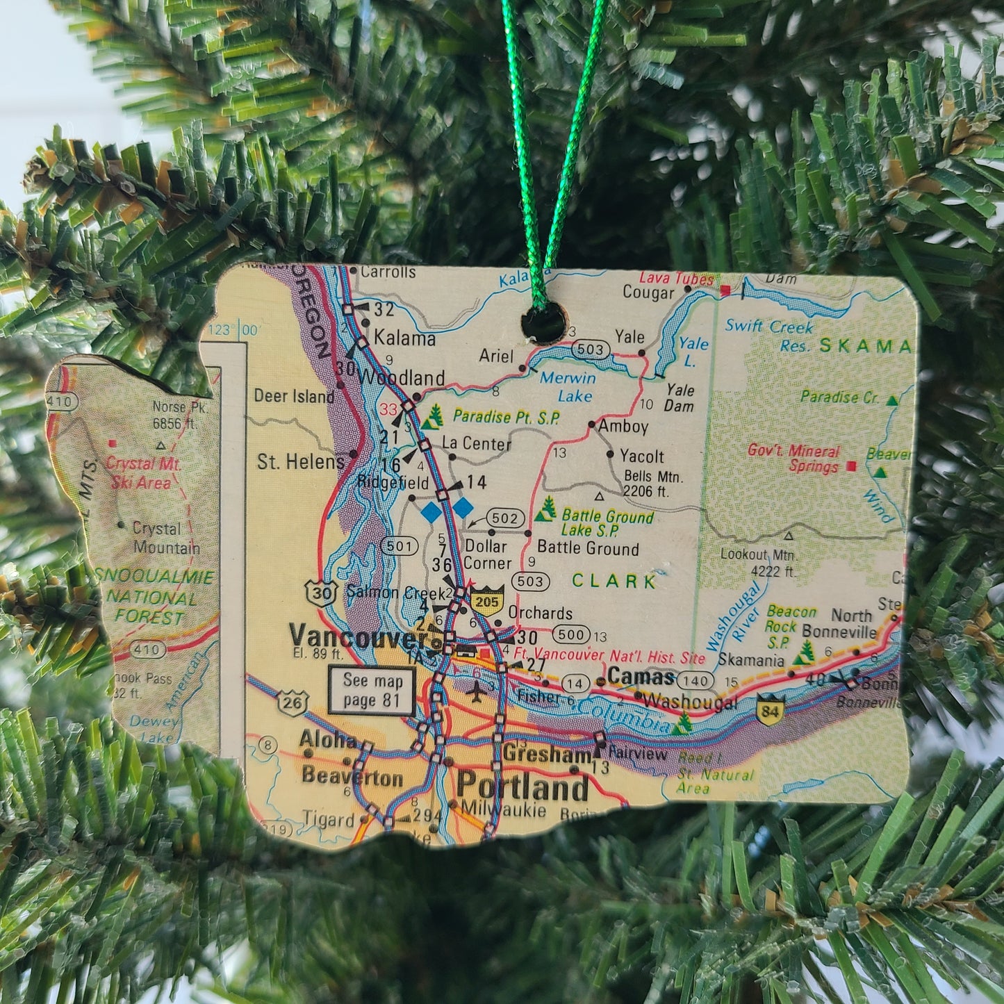 WASHINGTON - "Washington School for the Deaf in Vancouver" Map Ornament