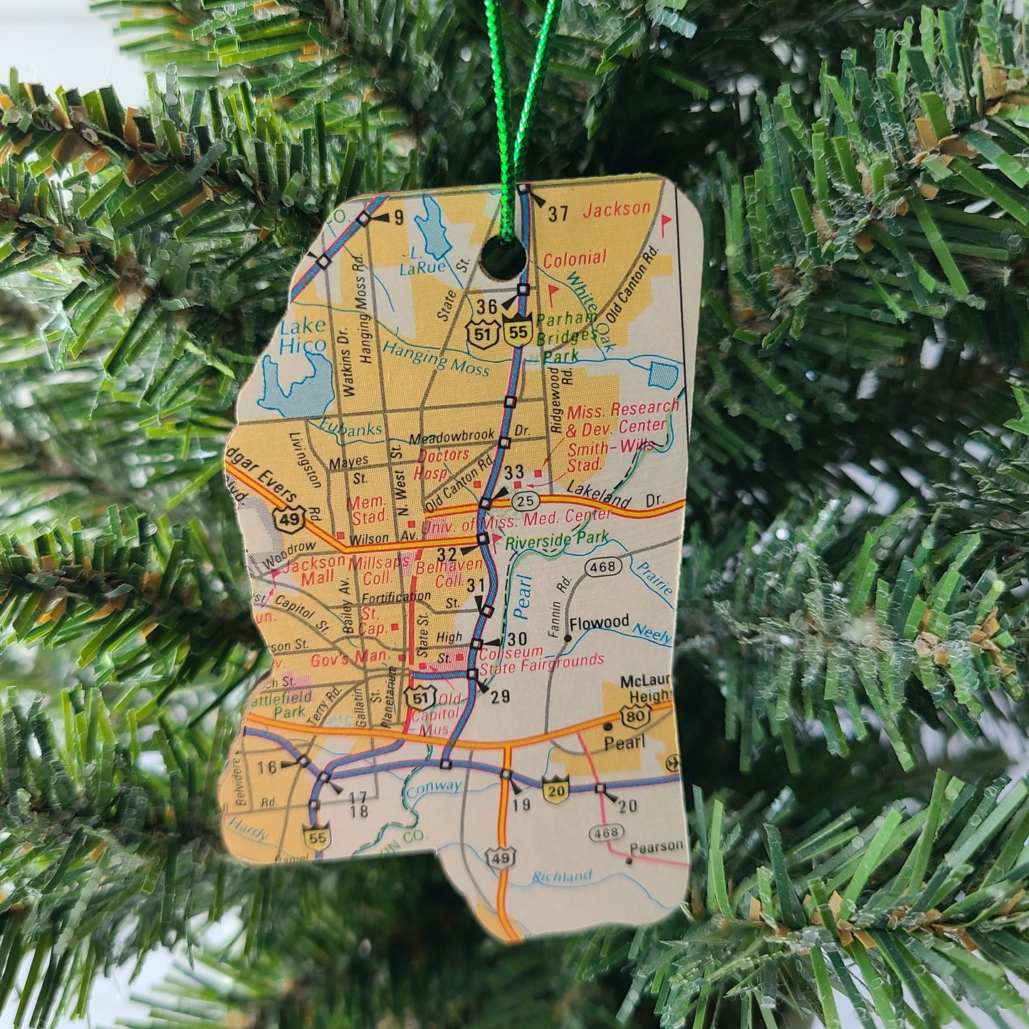 MISSISSIPPI - "Mississippi School for the Deaf in Jackson" Map Ornament