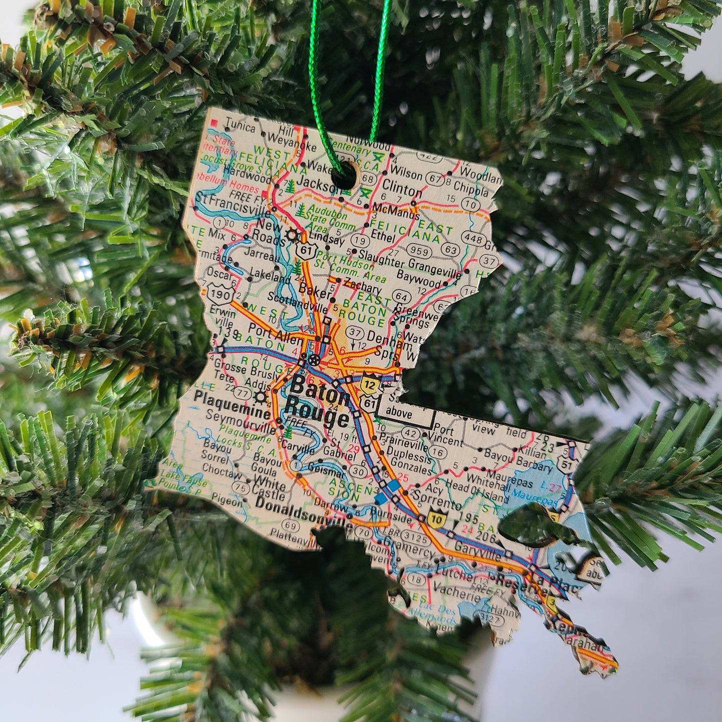 LOUISIANA - "Louisiana School For the Deaf in Baton Rouge" Map Ornament
