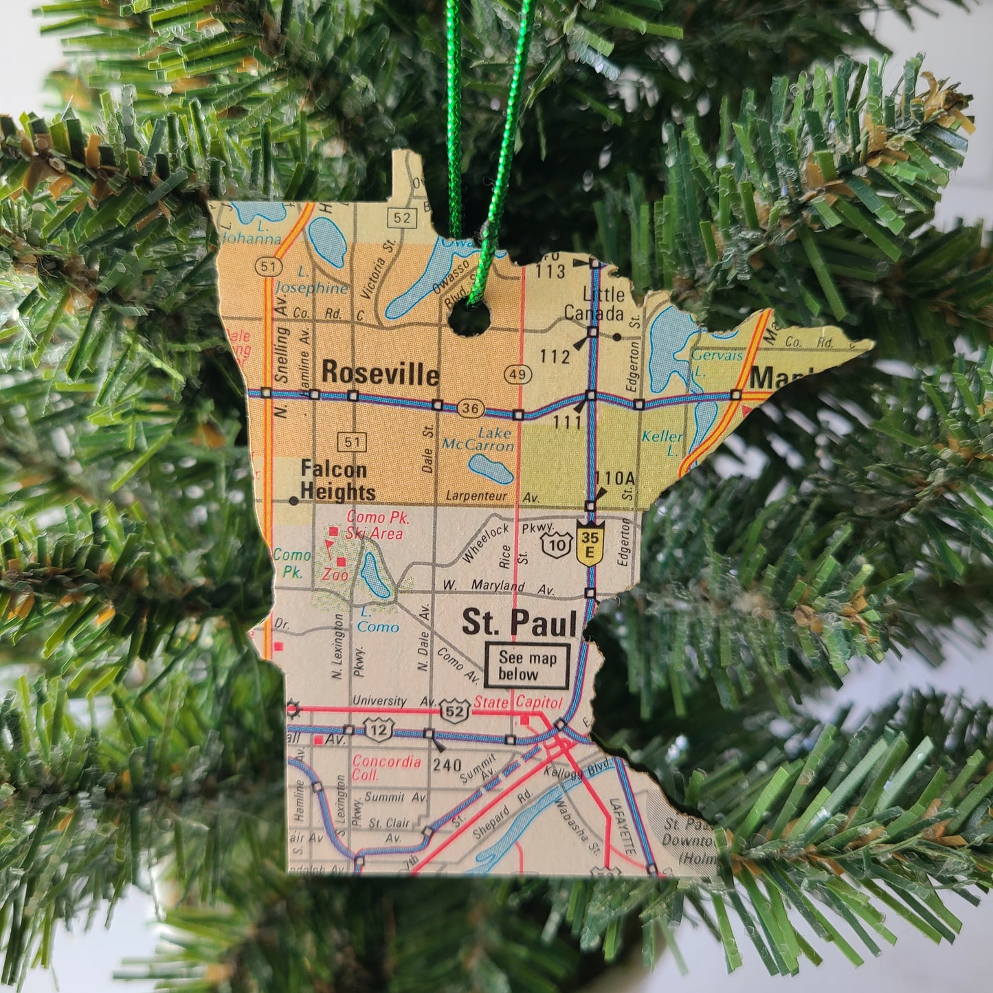 MINNESOTA - "Metro Deaf School in St. Paul" Map Ornament