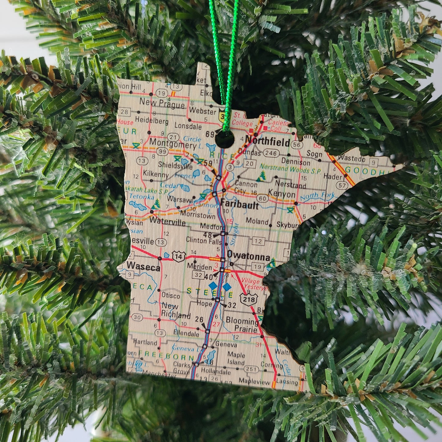 MINNESOTA - "Minnesota State Academy for the Deaf in Faribault" Map Ornament