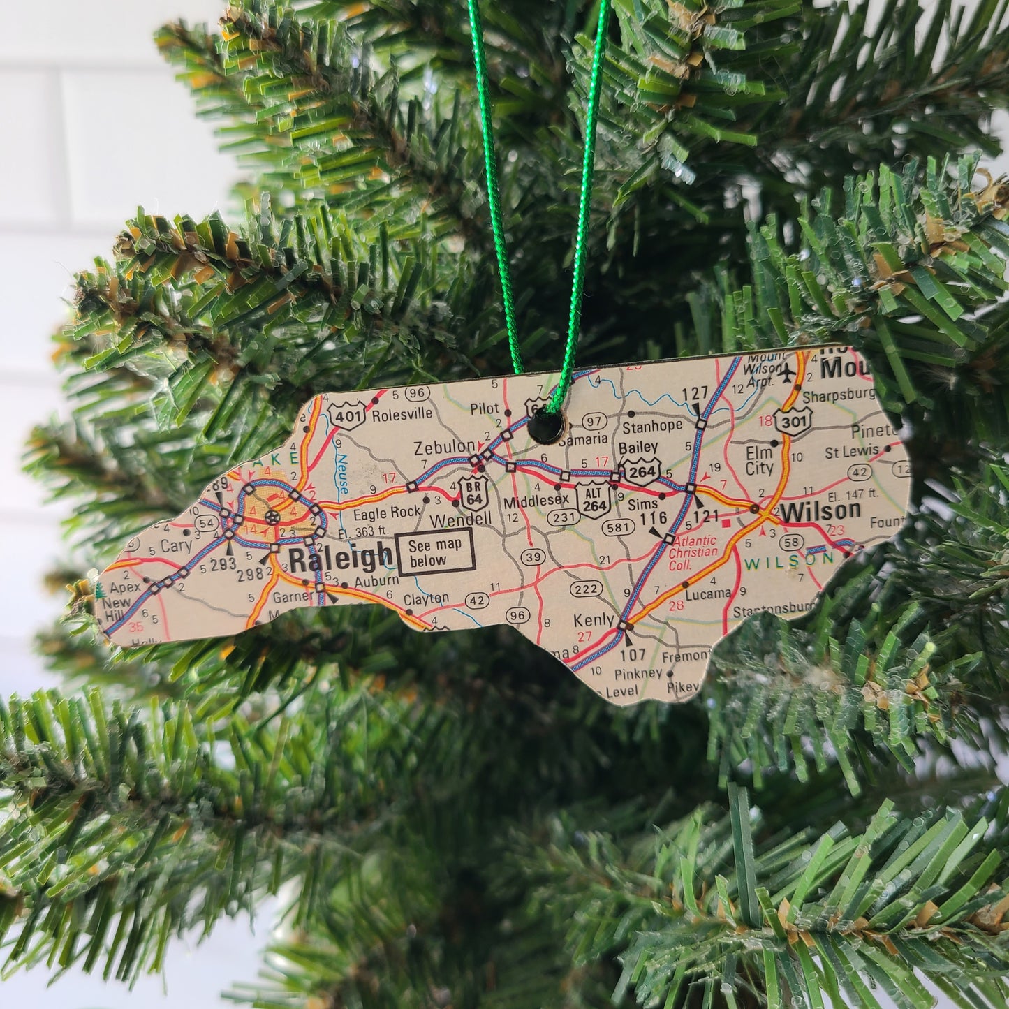 NORTH CAROLINA - "Eastern North Carolina School For the Deaf in Wilson" Map Ornament