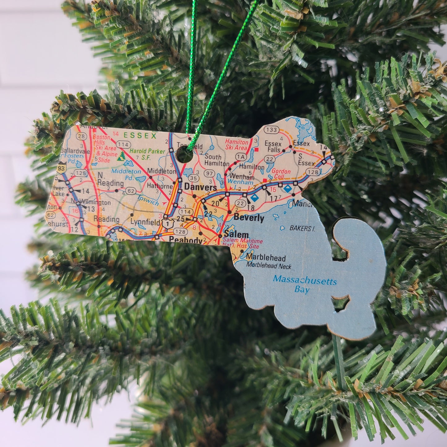 MASSACHUSETTS - "Children's Center for Communication/Beverly School for the Deaf in Beverly" Map Ornament