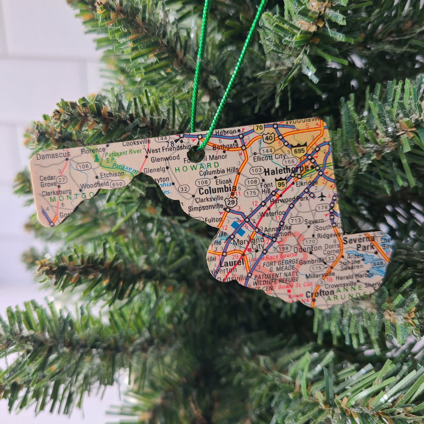 MARYLAND - "Maryland School for the Deaf in Columbia" Map Ornament