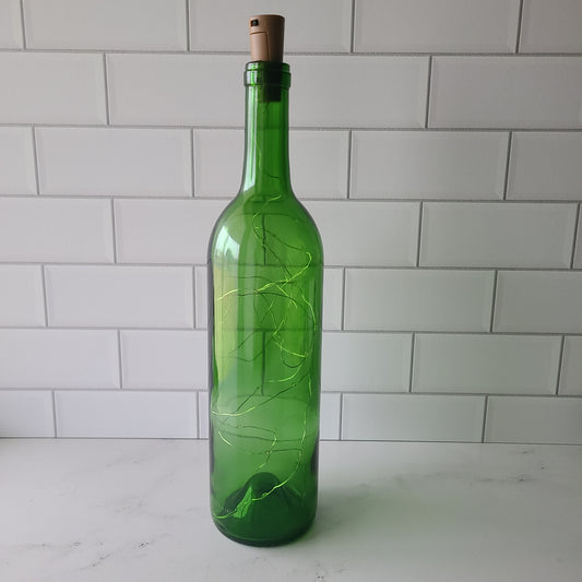 Fairy Light Wine Bottle - Champagne Green