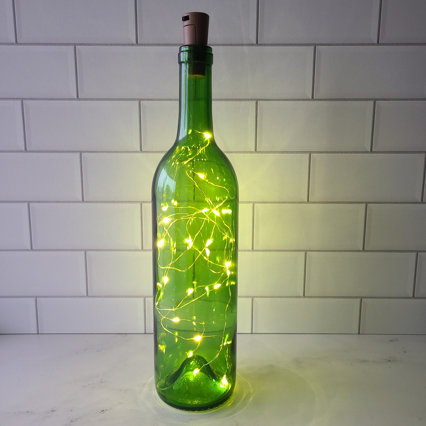 Fairy Light Wine Bottle - Champagne Green