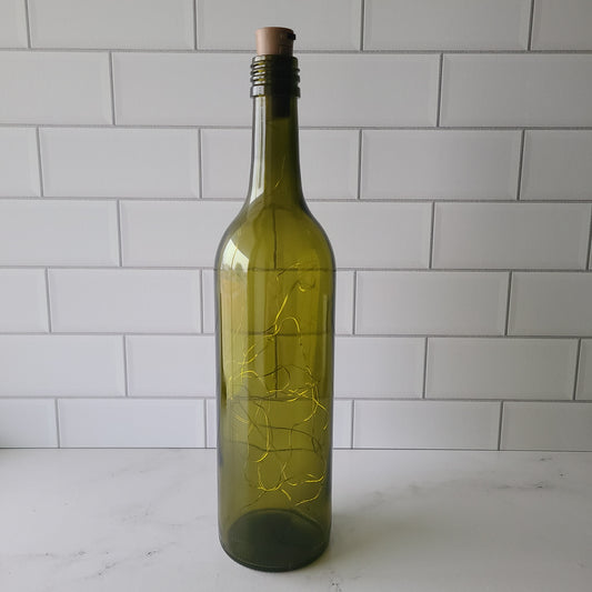 Fairy Light Wine Bottle - Antique Green Bordeaux