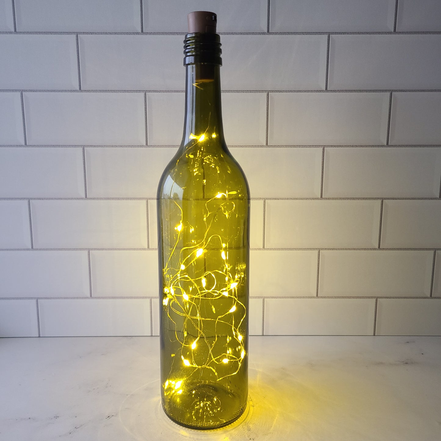 Fairy Light Wine Bottle - Antique Green Bordeaux
