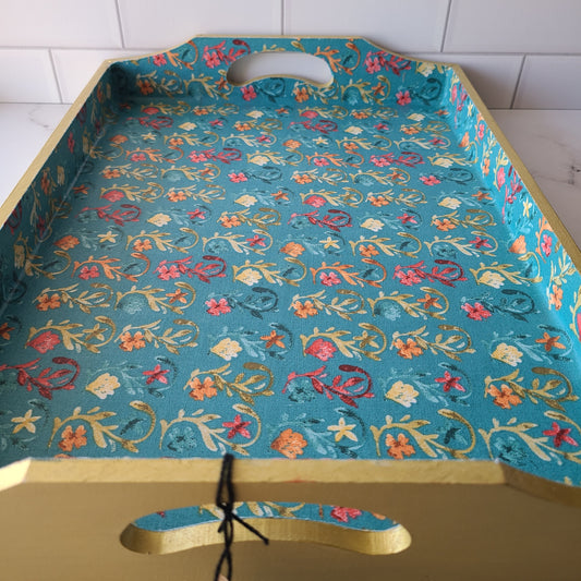 Flowers in Gold tray