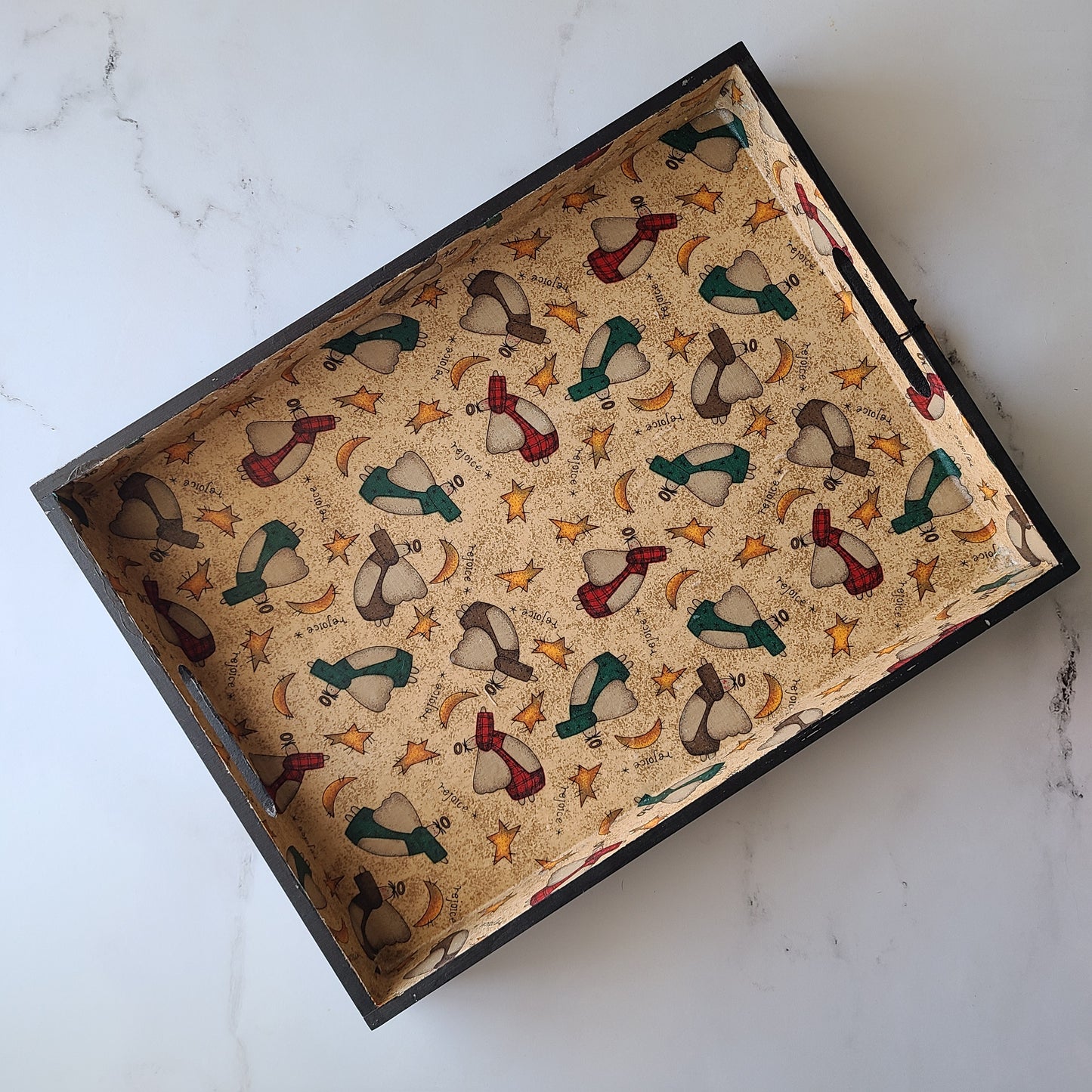 "Angels Rejoice" wood tray