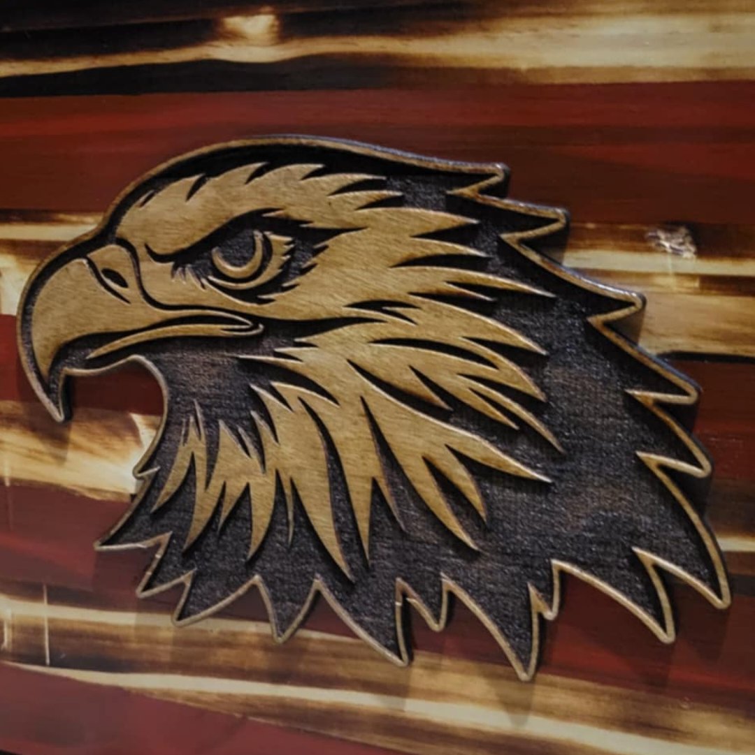 US Flag with Bald Eagle