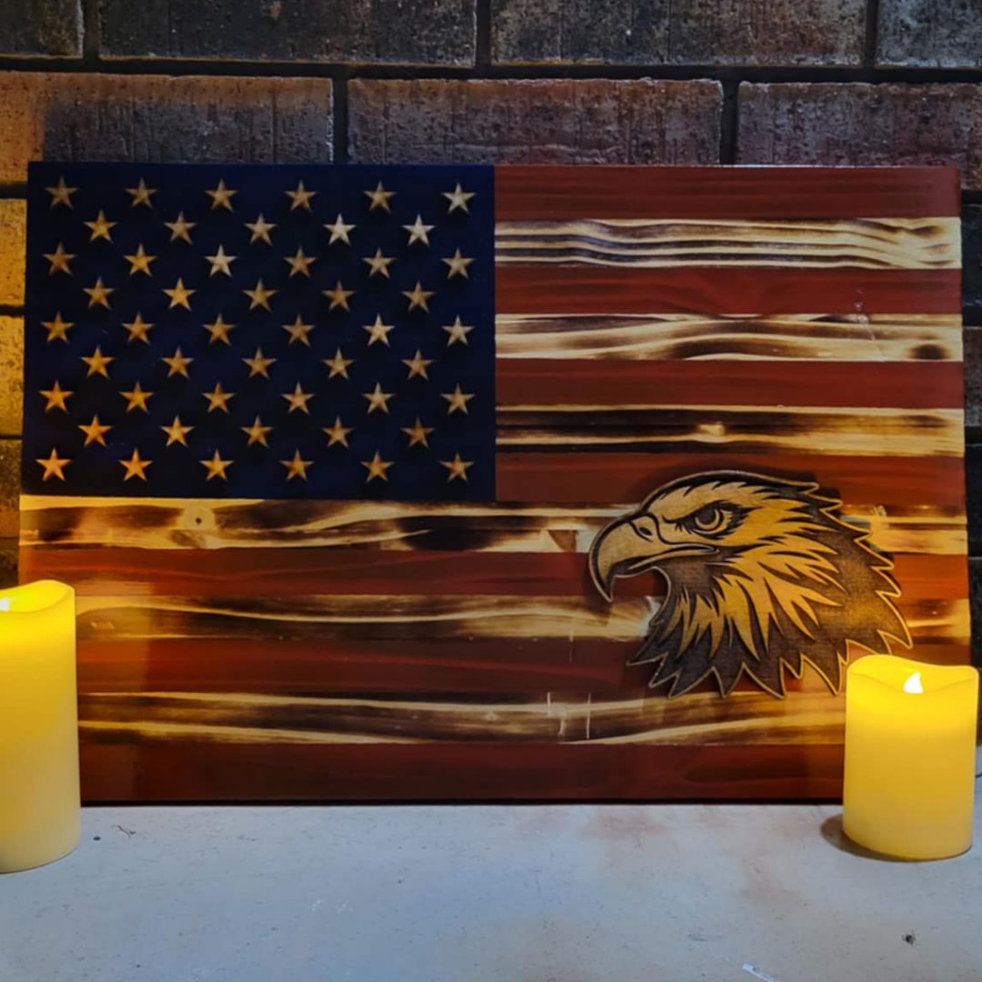 US Flag with Bald Eagle