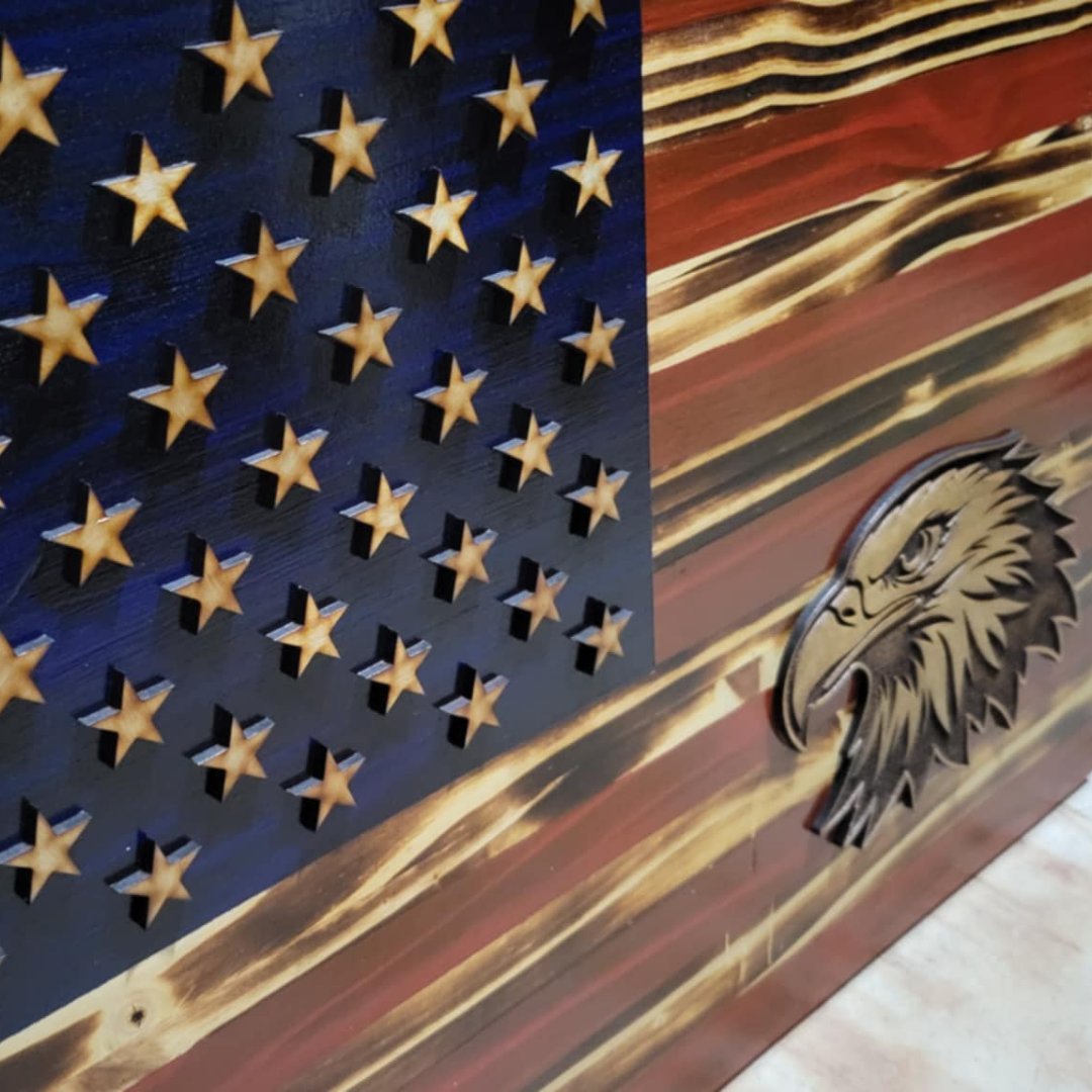 US Flag with Bald Eagle