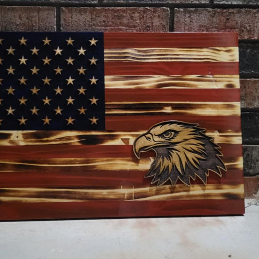 US Flag with Bald Eagle
