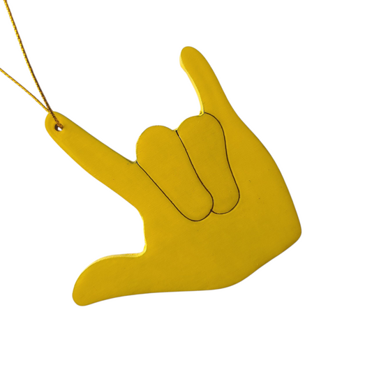 "I Love You, Yellow Illusions Vines" ornament