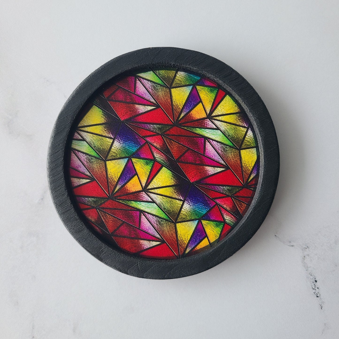 "Triangular Stained Glass" Coaster