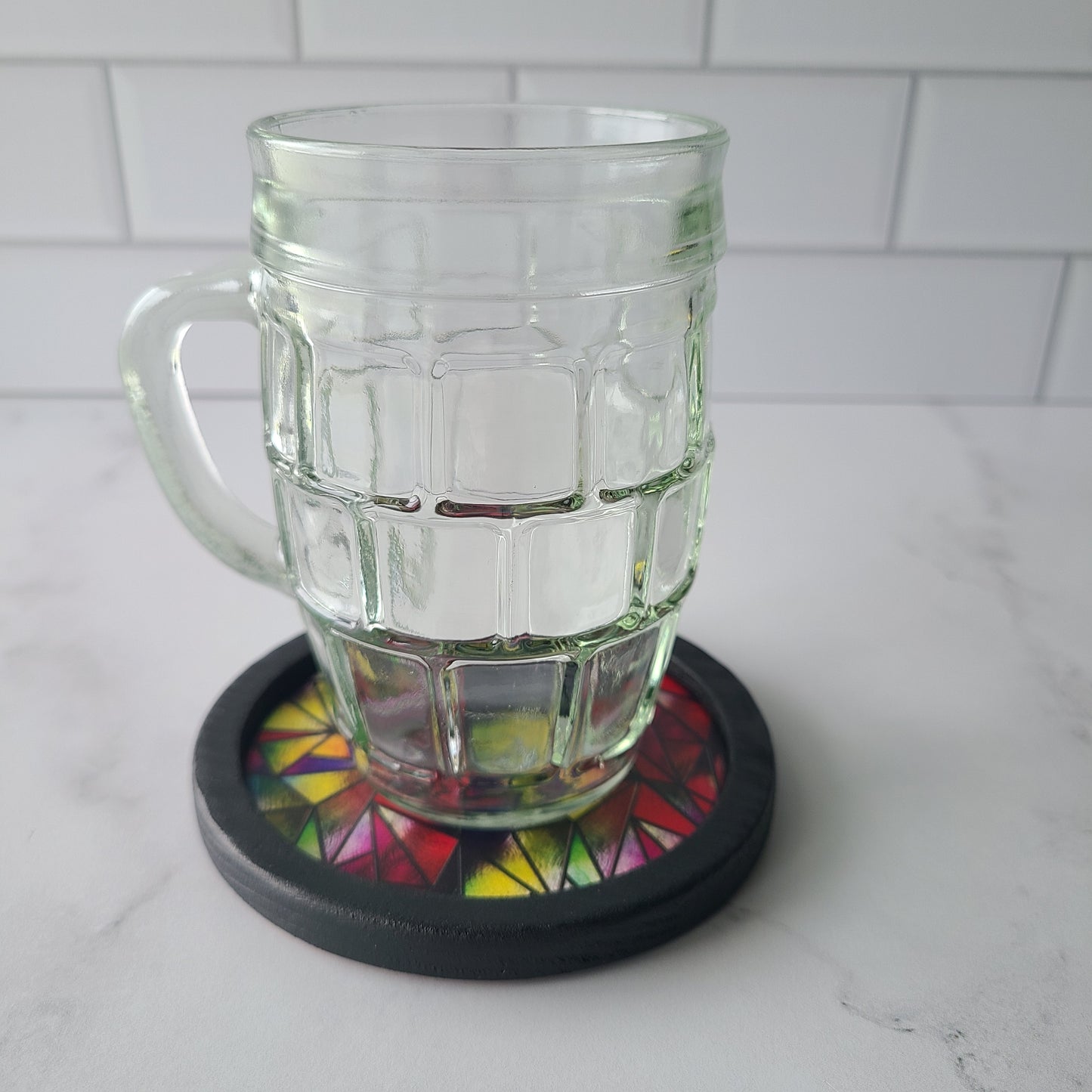 "Triangular Stained Glass" Coaster