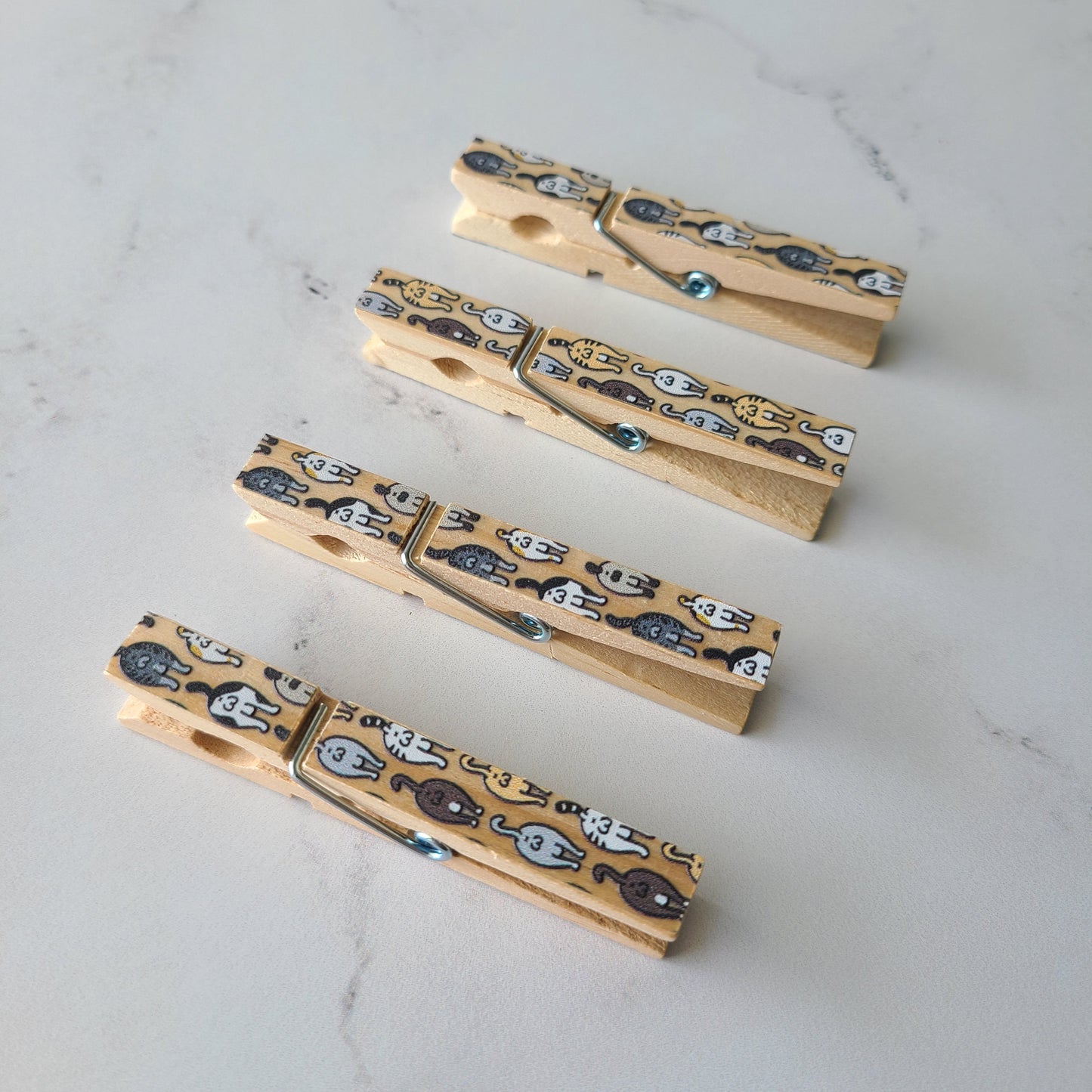 Cat Butts Wooden Clothespins