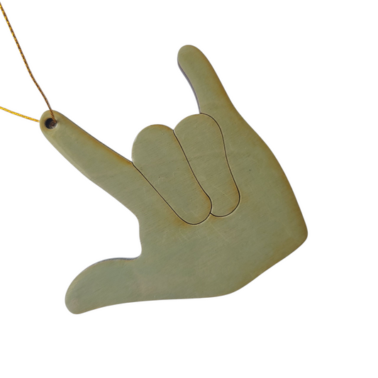 "I Love You, Beige Flowers" ornament