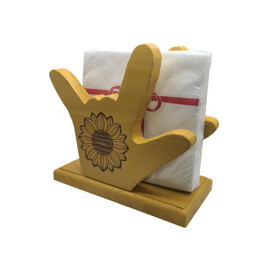 NAPKIN HOLDER - Yellow Sunflower (Small)