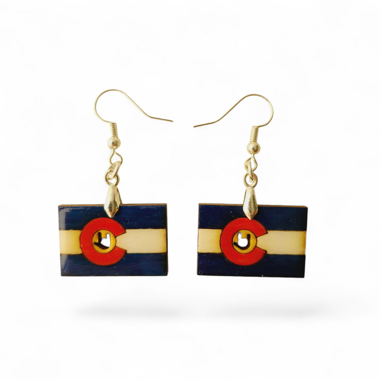 "I Love You, Colorado Flag" earrings (SILVER)